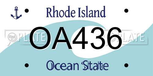 OA436 Rhode Island License Plate