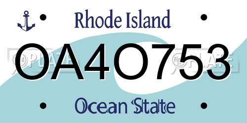OA4O753 Rhode Island License Plate