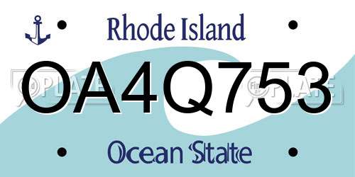 OA4Q753 Rhode Island License Plate
