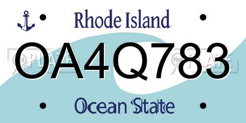 OA4Q783 Rhode Island License Plate