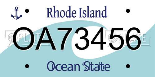 OA73456 Rhode Island License Plate