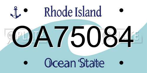 OA75084 Rhode Island License Plate