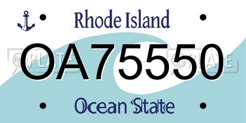 OA75550 Rhode Island License Plate