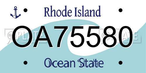 OA75580 Rhode Island License Plate