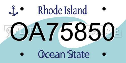 OA75850 Rhode Island License Plate