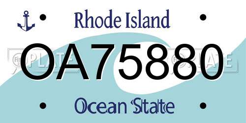 OA75880 Rhode Island License Plate