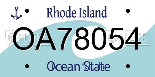 OA78054 Rhode Island License Plate
