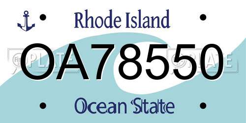 OA78550 Rhode Island License Plate