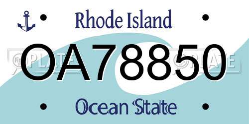 OA78850 Rhode Island License Plate