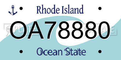 OA78880 Rhode Island License Plate