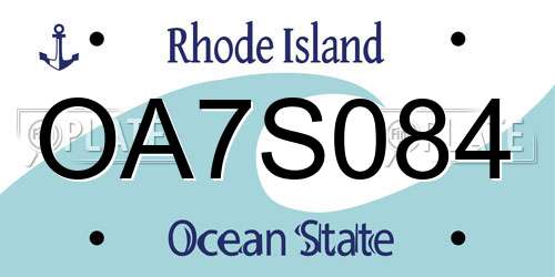 OA7S084 Rhode Island License Plate