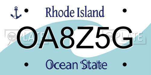 OA8Z5G Rhode Island License Plate