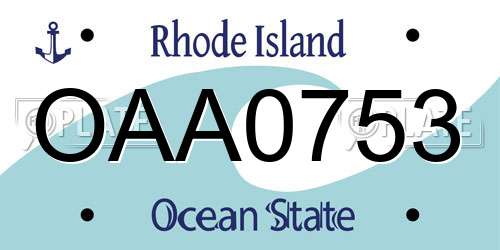 OAA0753 Rhode Island License Plate
