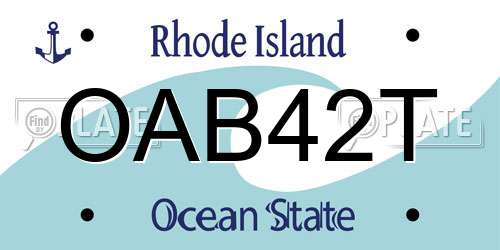 OAB42T Rhode Island License Plate