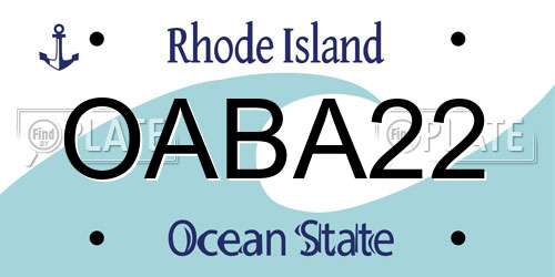 OABA22 Rhode Island License Plate