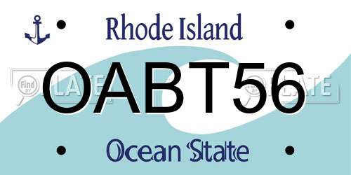 OABT56 Rhode Island License Plate