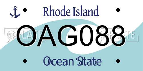 OAG088 Rhode Island License Plate
