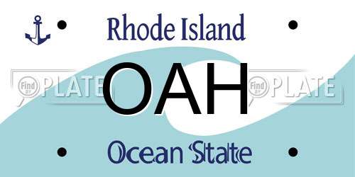 OAH Rhode Island License Plate