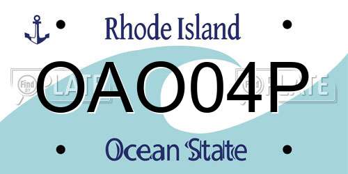 OAO04P Rhode Island License Plate