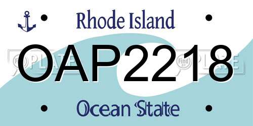OAP2218 Rhode Island License Plate