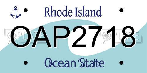 OAP2718 Rhode Island License Plate