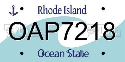 OAP7218 Rhode Island License Plate