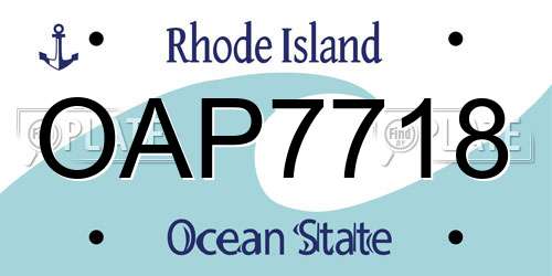 OAP7718 Rhode Island License Plate