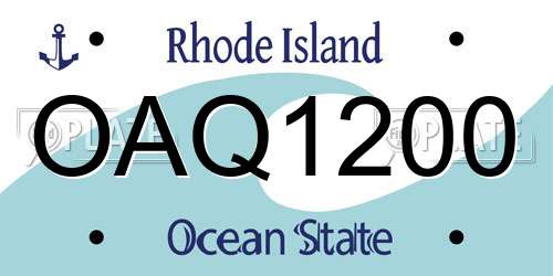 OAQ1200 Rhode Island License Plate