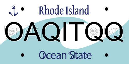 OAQITQQ Rhode Island License Plate