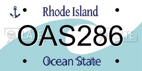 OAS286 Rhode Island License Plate