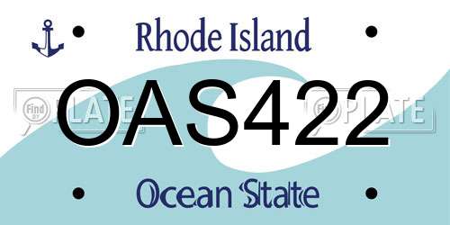 OAS422 Rhode Island License Plate