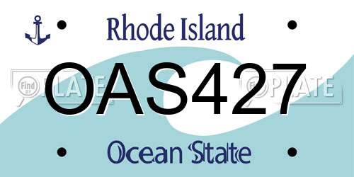 OAS427 Rhode Island License Plate
