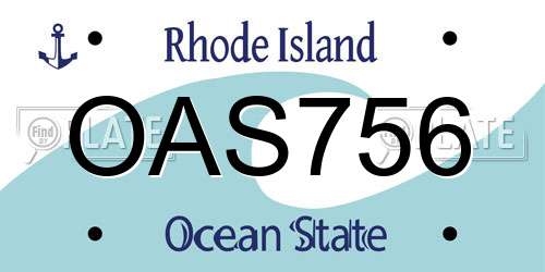 OAS756 Rhode Island License Plate