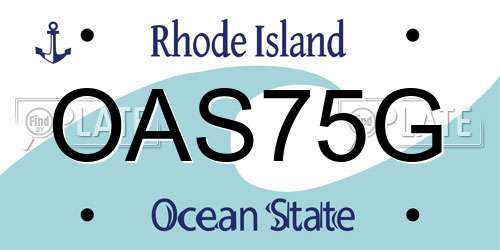 OAS75G Rhode Island License Plate
