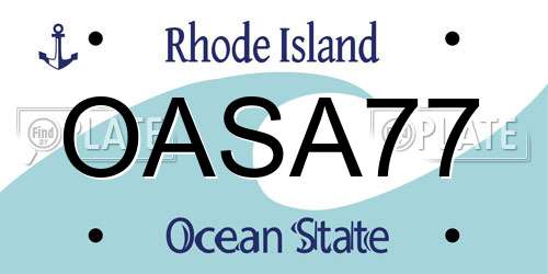 OASA77 Rhode Island License Plate