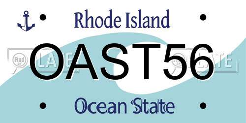 OAST56 Rhode Island License Plate