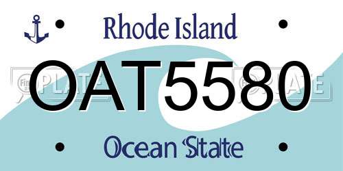 OAT5580 Rhode Island License Plate