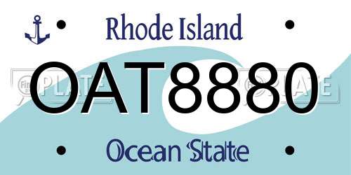 OAT8880 Rhode Island License Plate