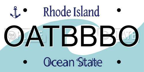 OATBBBO Rhode Island License Plate