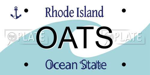 OATS Rhode Island License Plate