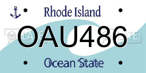 OAU486 Rhode Island License Plate