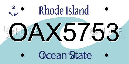 OAX5753 Rhode Island License Plate