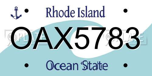 OAX5783 Rhode Island License Plate