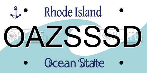 OAZSSSD Rhode Island License Plate
