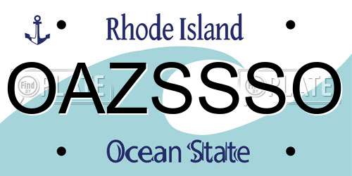 OAZSSSO Rhode Island License Plate
