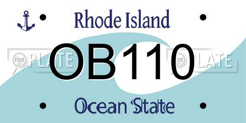 OB110 Rhode Island License Plate