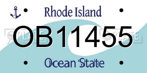 OB11455 Rhode Island License Plate