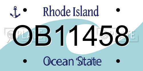 OB11458 Rhode Island License Plate