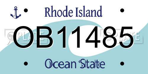 OB11485 Rhode Island License Plate