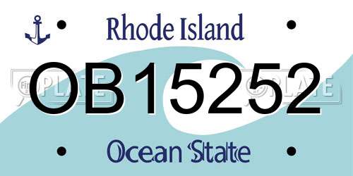 OB15252 Rhode Island License Plate